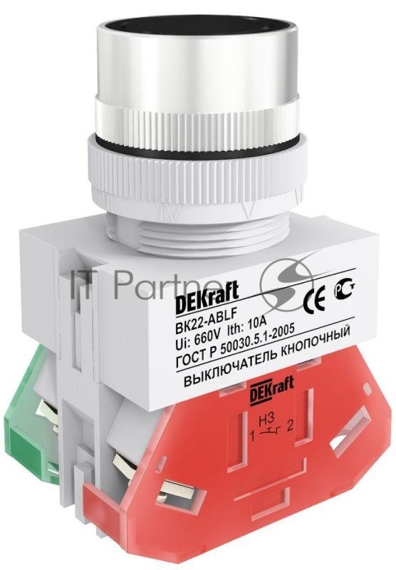 DEKraft  25012DEK Выкл. кноп. ABLF ?22 мм  Цвет:ЧЕРНЫЙ  220В  ВK-22 DEKraft