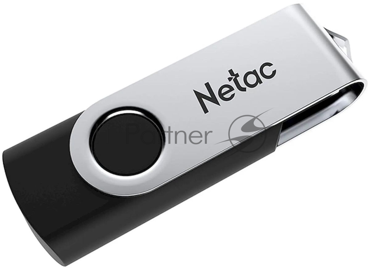 <113882> Флешка . 4Gb Netac U505 USB2.0 металлическая поворотная крышка [NT03U505N-004G-20BK]