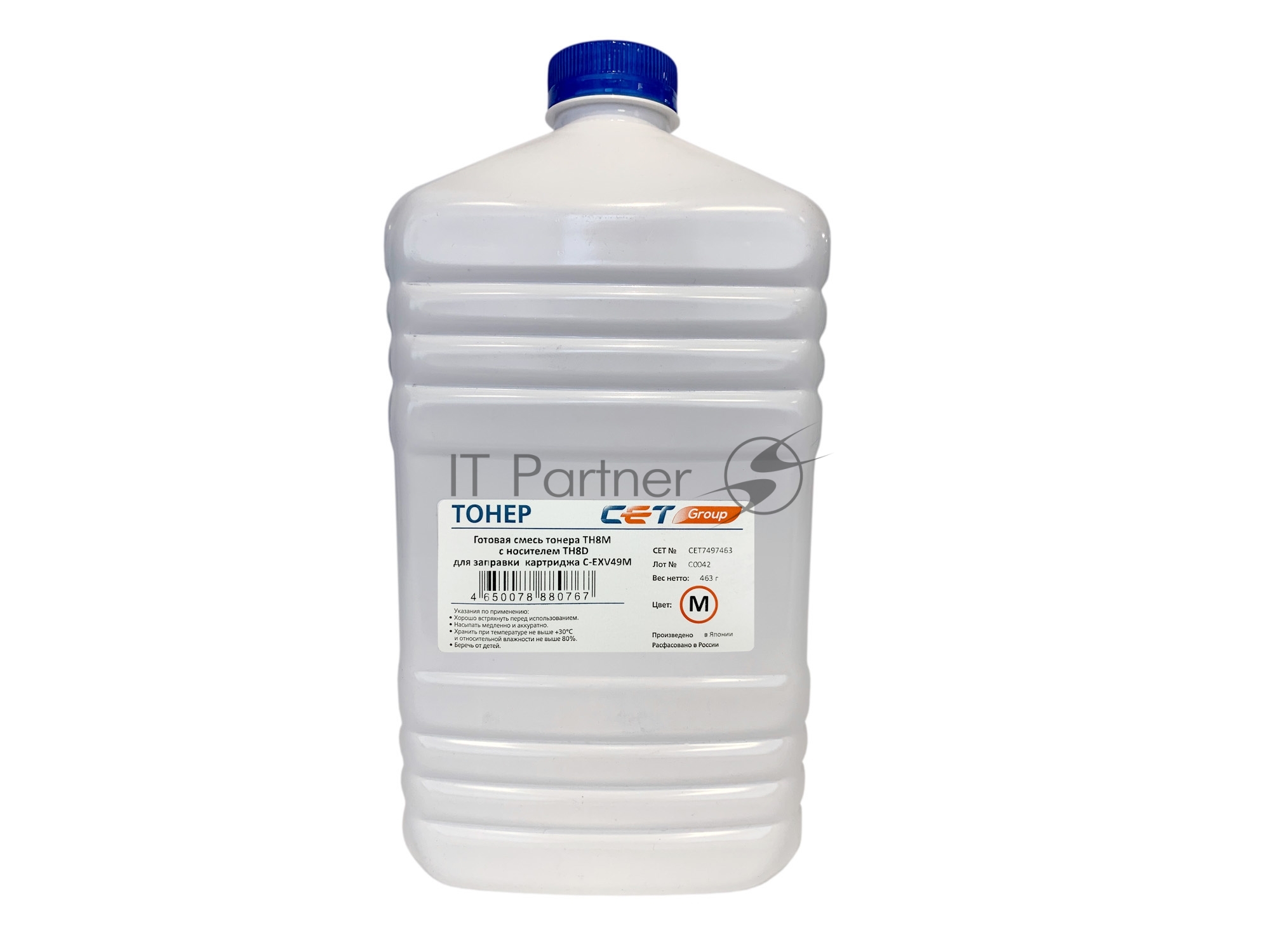 Тонер CET TF8M/TF8D CET7497463 пурпурный бутылка 463гр. (в компл.:девелопер) для принтера Canon C3325i/3330i/3320