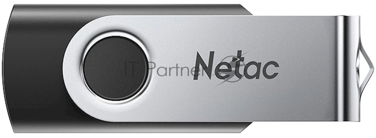Флешка USB Netac U505 (NT03U505N-008G-20BK), 8Gb, USB 2.0, R/W 70/30, черный/серебристый