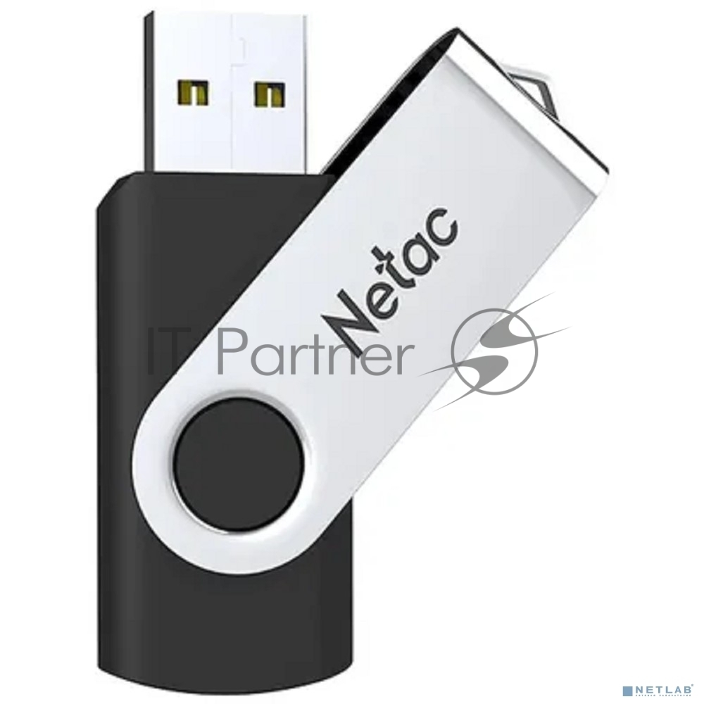 Флешка USB Netac U505 (NT03U505N-008G-20BK), 8Gb, USB 2.0, R/W 70/30, черный/серебристый