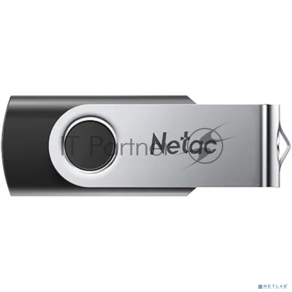 Флешка USB Netac U505 (NT03U505N-008G-20BK), 8Gb, USB 2.0, R/W 70/30, черный/серебристый