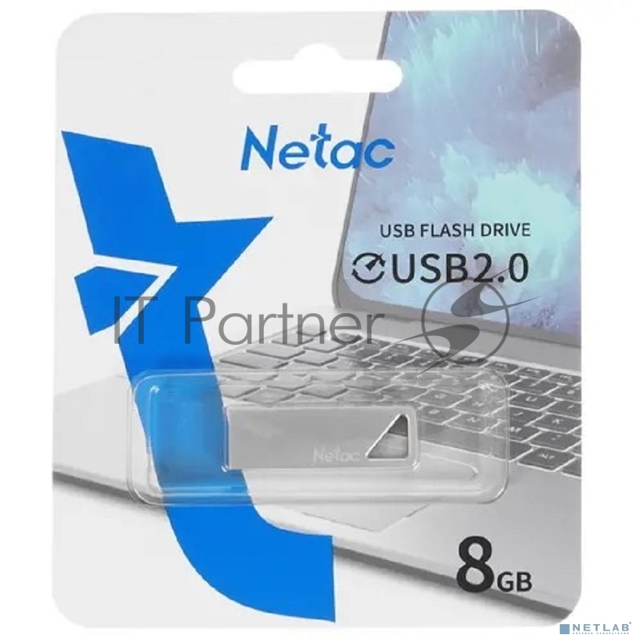 Флешка USB Netac U326 (NT03U326N-008G-20PN), 8Gb, USB 2.0, R/W 50/15, серебристый