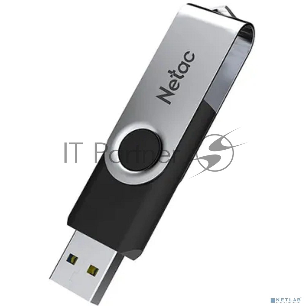 Флешка USB Netac U505 (NT03U505N-008G-20BK), 8Gb, USB 2.0, R/W 70/30, черный/серебристый