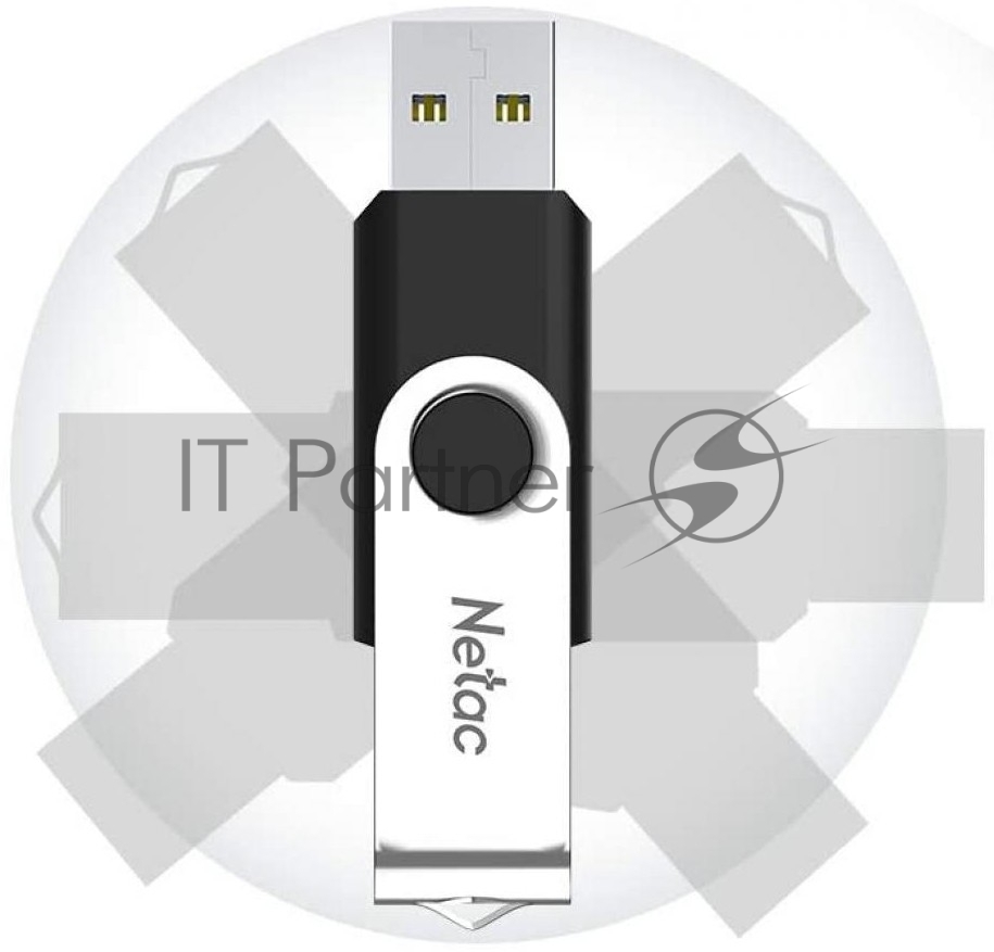 Флешка USB Netac U505 (NT03U505N-008G-20BK), 8Gb, USB 2.0, R/W 70/30, черный/серебристый