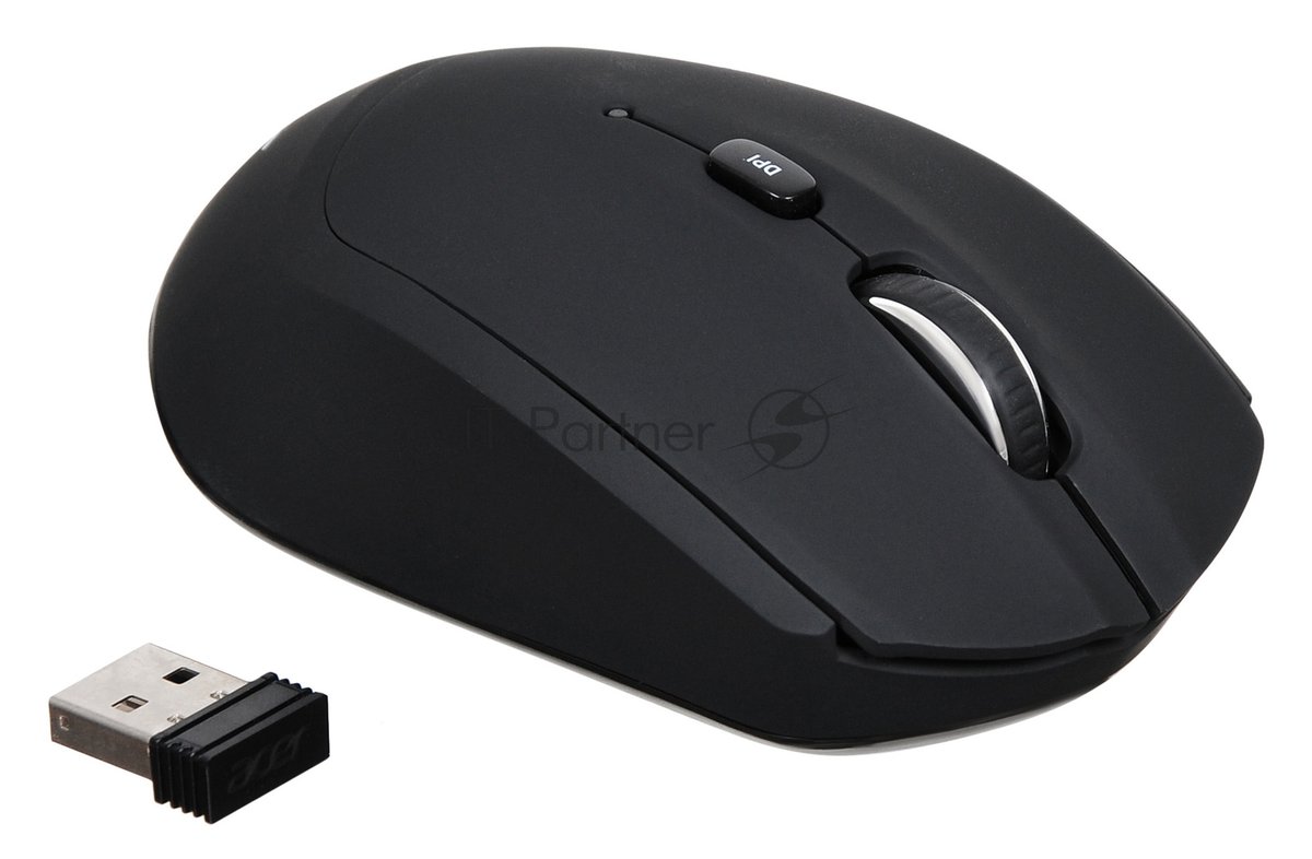 Мышь беспроводная Acer OMR040 черный, 1600 dpi, радиоканал, USB, кнопки - 6
