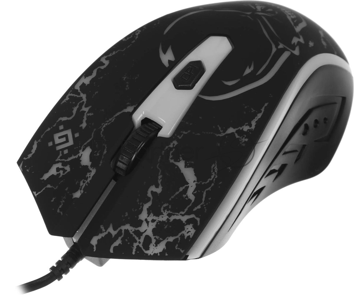 Мышь проводная Defender Overmatch GM-069 черный, 2400 dpi, USB, кнопки - 4
