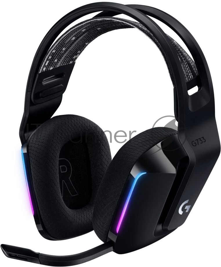Гарнитура Logitech G733 чёрный, беспроводная, 2.4 ГГц, до 29 ч, LIGHTSYNC RGB