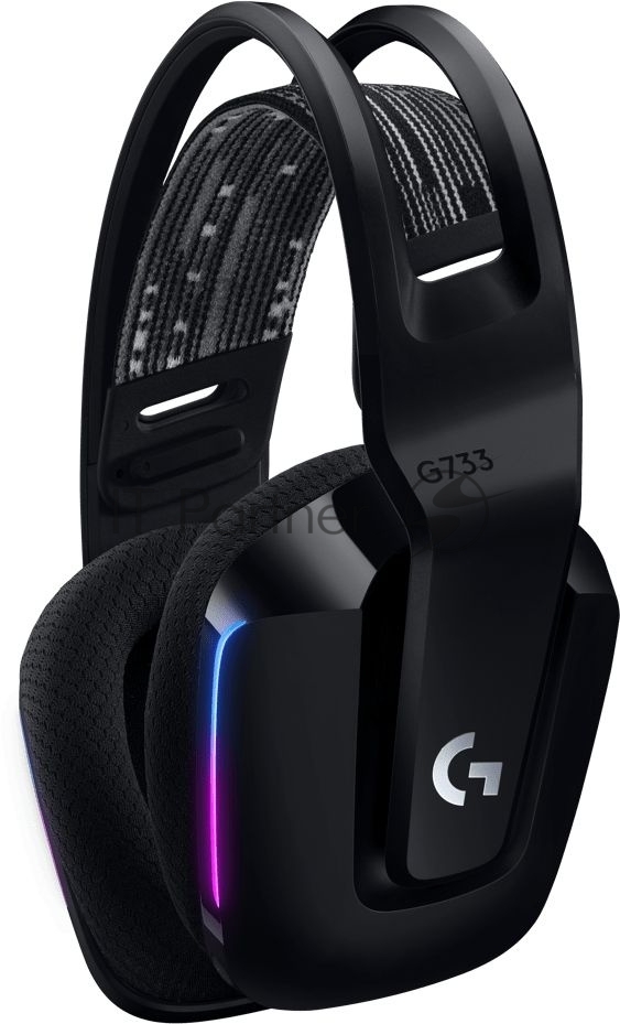 Гарнитура Logitech G733 чёрный, беспроводная, 2.4 ГГц, до 29 ч, LIGHTSYNC RGB