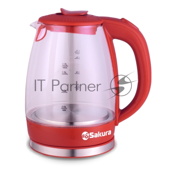Чайник электрический Sakura SA-2717R 1.7 л, стекл подсв
