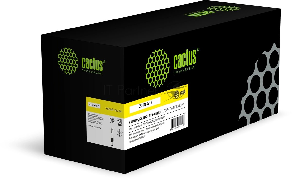 Картридж лазерный Cactus СS-TN321Y желтый (25000стр.) для Konica Minolta bizhub C224/C224e/C284/C284e/C364