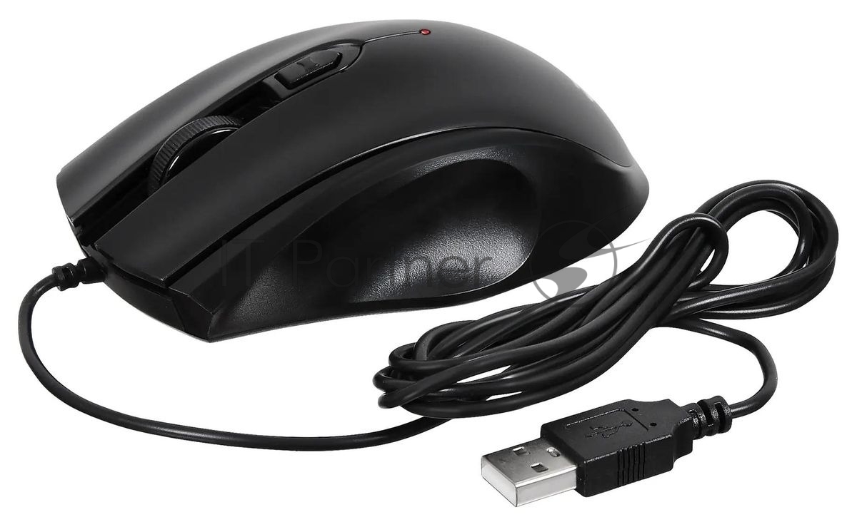 Мышь проводная Acer OMW020 черный, 1600 dpi, USB, кнопки - 4