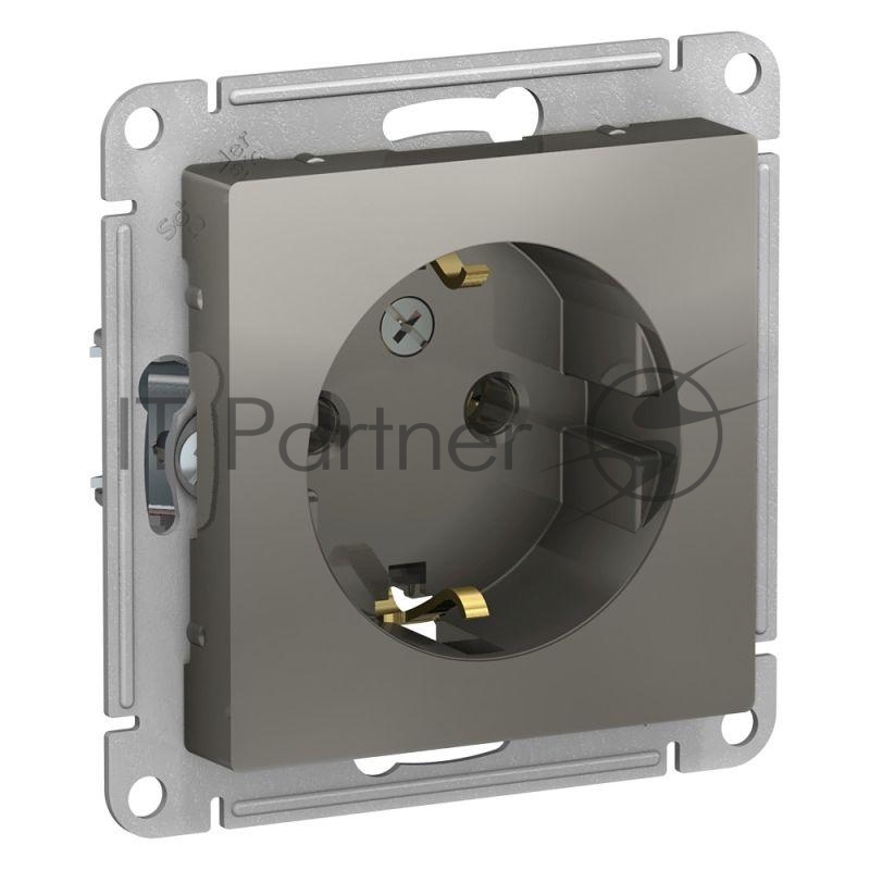 Systeme Electric AtlasDesign Сталь Розетка с/з, 16А, механизм