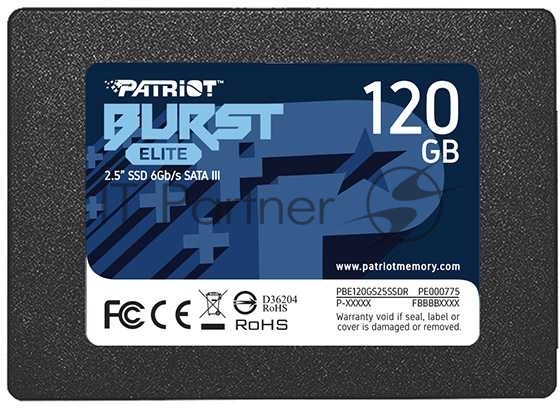 Накопитель SSD Patriot Burst Elite, 120Gb, SATA, 2.5", R/W 450/320