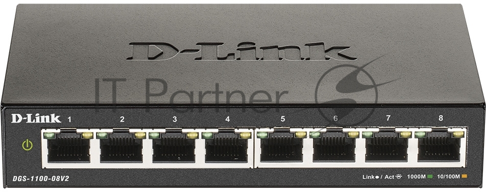 Коммутатор D-Link DGS-1100-08V2/A1A, 8×1 Гбит/с, настраиваемый