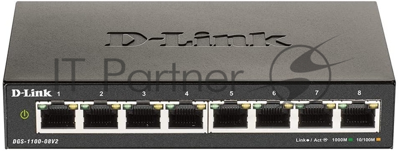 Коммутатор D-Link DGS-1100-08V2/A1A, 8×1 Гбит/с, настраиваемый