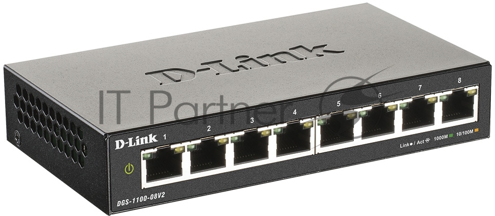 Коммутатор D-Link DGS-1100-08V2/A1A, 8×1 Гбит/с, настраиваемый