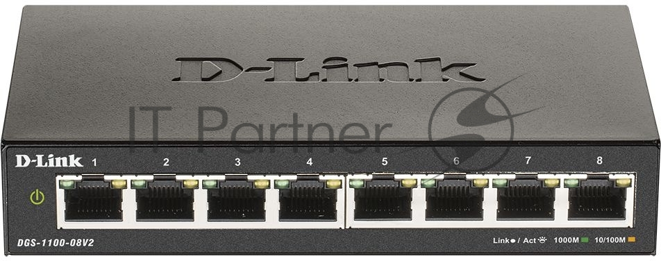Коммутатор D-Link DGS-1100-08V2/A1A, 8×1 Гбит/с, настраиваемый