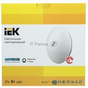 Светильник IEK LDPB0-1003-24-4000-K01 LED ДПБ 1003 24Вт IP20 4000K круг белый диаметр 380 мм, световой поток 1440 Лм