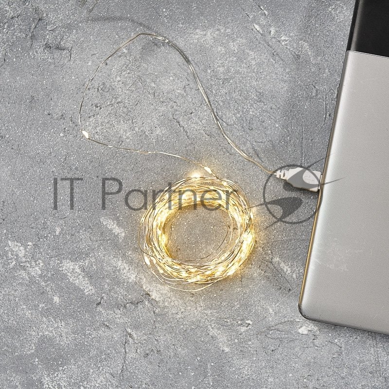 Гирлянда Neon-night "Роса" 10 м, 100 LED, USB, теплое белое свечение
