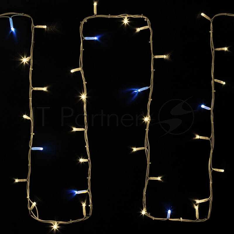 Гирлянда модульная "Дюраплей LED" 20м 200 LED белый каучук, мерцающий "Flashing" (каждый 5-й диод), теплый белый