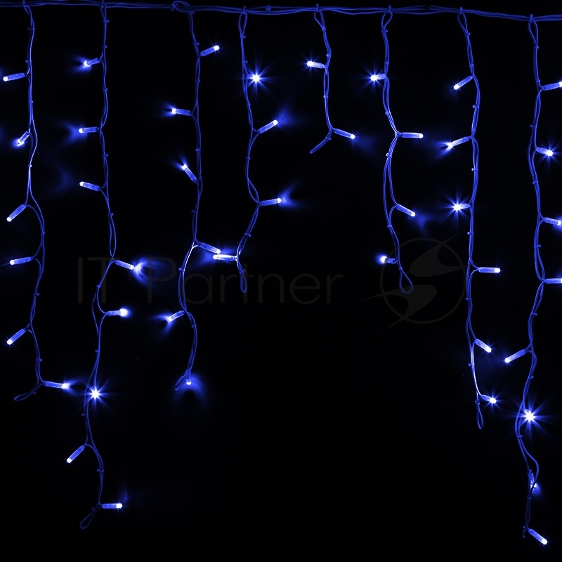 Гирлянда Neon-night Айсикл (бахрома) светодиодный, 5,6 х 0,9 м, белый провод "каучук", 230 В, диоды синие, 240 LED