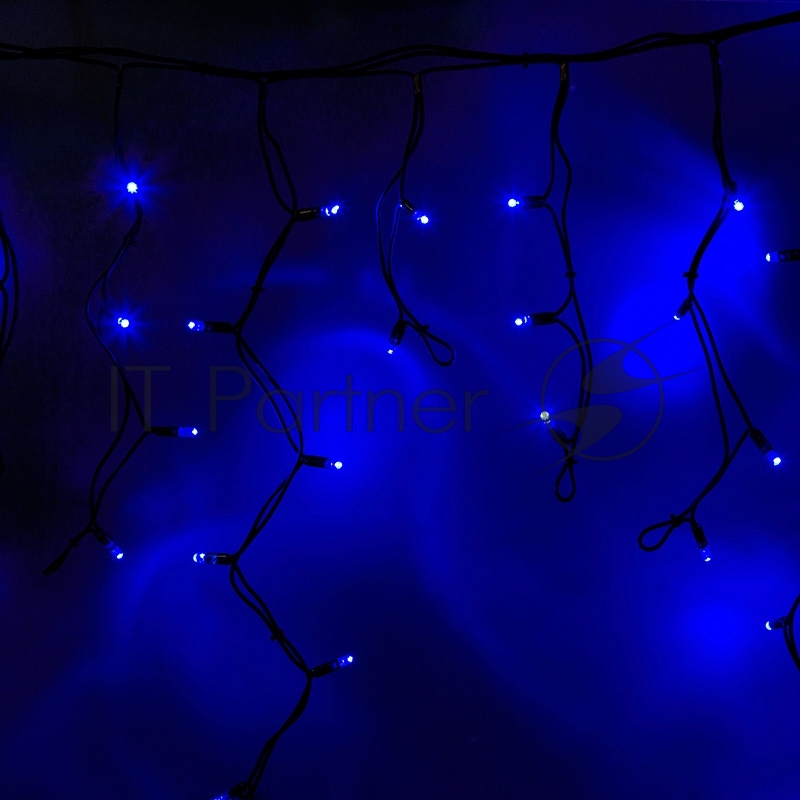 Гирлянда Neon-night Айсикл (бахрома) светодиодный, 5,6 х 0,9 м, с эффектом мерцания,черный провод "каучук", 230 В, диоды синие, 240 LED