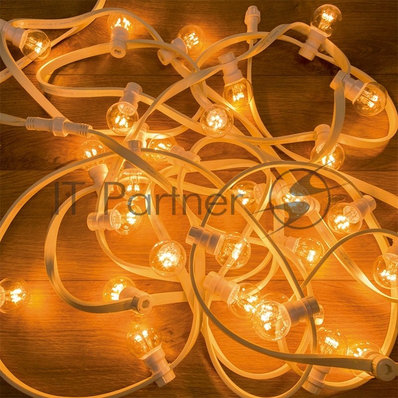 Гирлянда Neon-night LED Galaxy Bulb String 10м, белый каучук, 30 лампx6 LED теплый белый, влагостойкая IP65