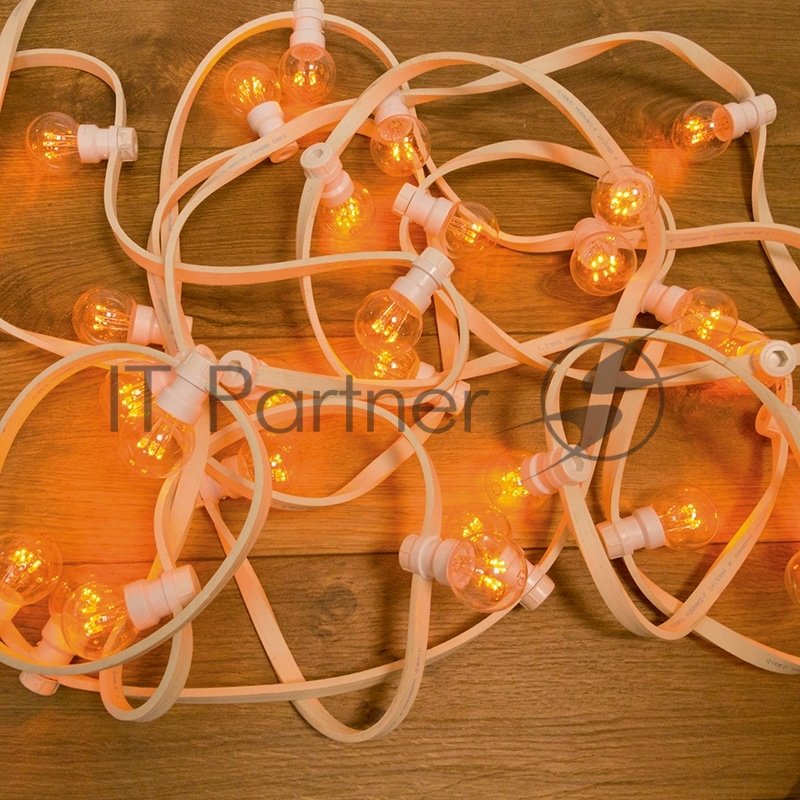 Гирлянда Neon-night LED Galaxy Bulb String 10м, белый каучук, 30 лампx6 LED желтый, влагостойкая IP65
