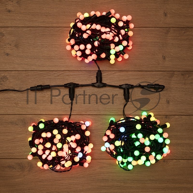 Гирлянда Neon-night LED ClipLight - "МУЛЬТИШАРИКИ" 24V, 3 нити по 20 м, свечение с динамикой, цвет диодов RGb