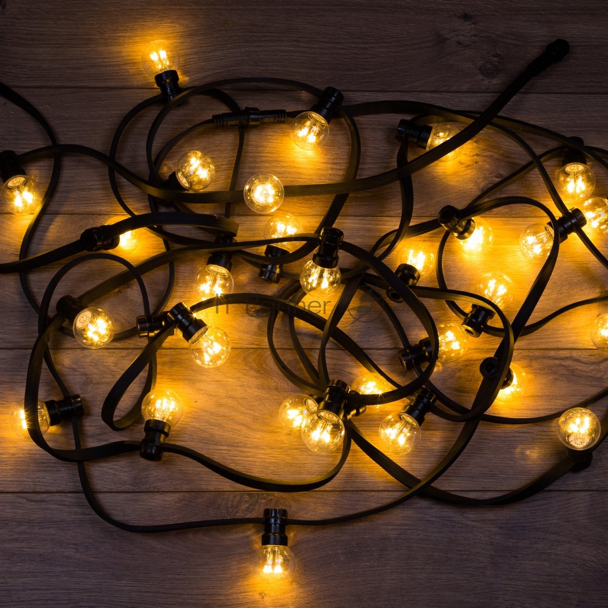 Гирлянда Neon-night LED Galaxy Bulb String 10м, черный каучук, 30 лампx6 LED теплый белый, влагостойкая IP65