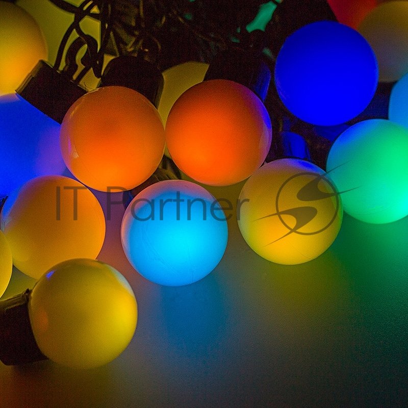 Гирлянда Neon-night "Мультишарики" Ø38 мм, 10 м, черный ПВХ, 40 диодов, цвет RGb