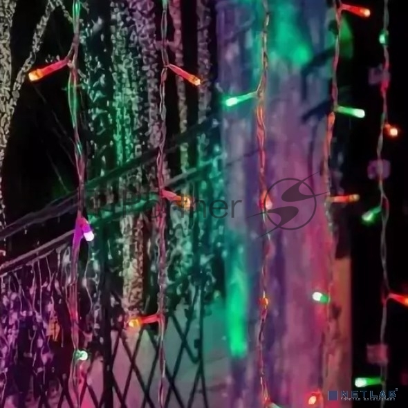 Гирлянда Neon-night "Светодиодный Дождь" 2х2м, свечение с динамикой, прозрачный провод, 230 В, диоды RGB, 200 LED