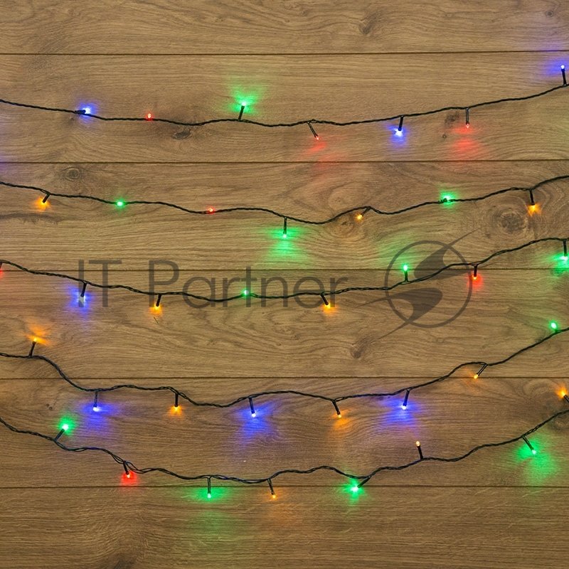 Гирлянда Neon-night "Твинкл Лайт" 10 м, темно-зеленый ПВХ, 80 LED, цвет мультиколор