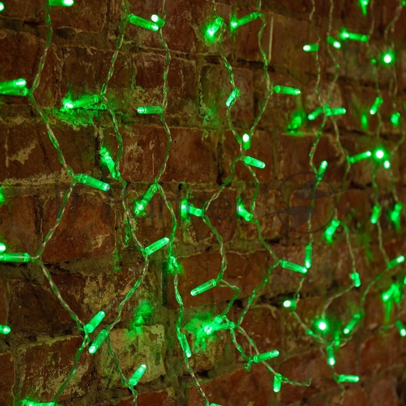 Гирлянда Neon-night "Светодиодный Дождь" 2x0,8м, прозрачный провод, 230 В, диоды Зеленые, 160 LED