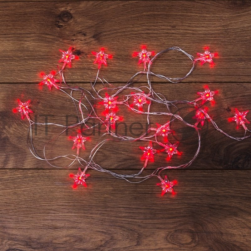 Гирлянда светодиодная Neon-night "Звездочки" 20 LED красные 2,8 метра