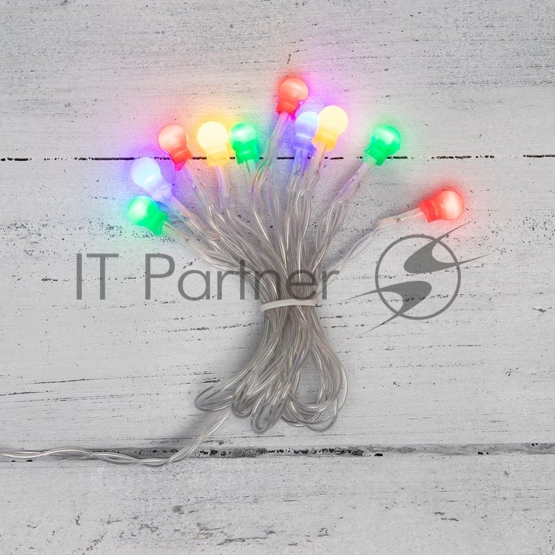 Гирлянда Neon-night светодиодная "Шарики" 1.5 м, 10 LED, прозрачный ПВХ, цвет свечения мультиколор, 2 х АА (батарейки не в комплекте)