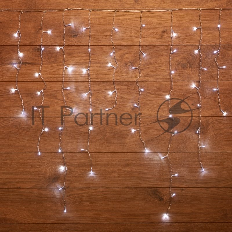 Гирлянда светодиодная Neon-night "Бахрома" 3*0,8 м 200 LED белые, прозрачный ПВХ