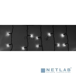 Гирлянда Neon-night Айсикл (бахрома) светодиодный, 4,8 х 0,6 м, черный провод, 230 В, диоды белые, 176 LED