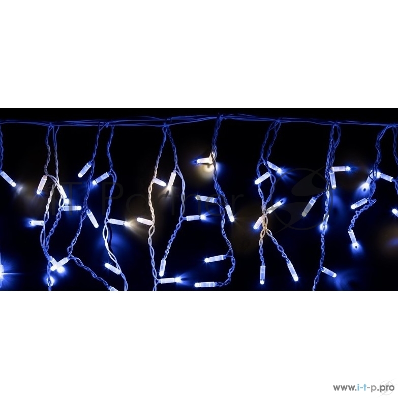 Гирлянда Neon-night "Айсикл" 4,8х0,6 м, с эффектом мерцания, белый ПВХ, 176 LED, синий, 230В