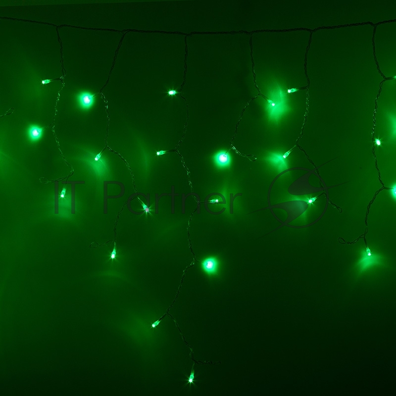 Гирлянда Neon-night Айсикл (бахрома) светодиодный, 2,4 х 0,6 м, прозрачный провод, 230 В, диоды зеленые, 88 LED