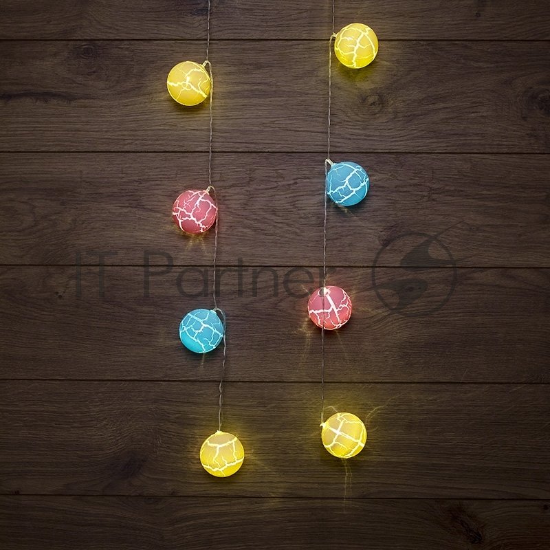 Гирлянда светодиодная Neon-night "Карамельки" 1.5 м, прозрачный ПВХ, 10 LED, теплый белый, питание 2 х АА (батарейки не в комплекте)
