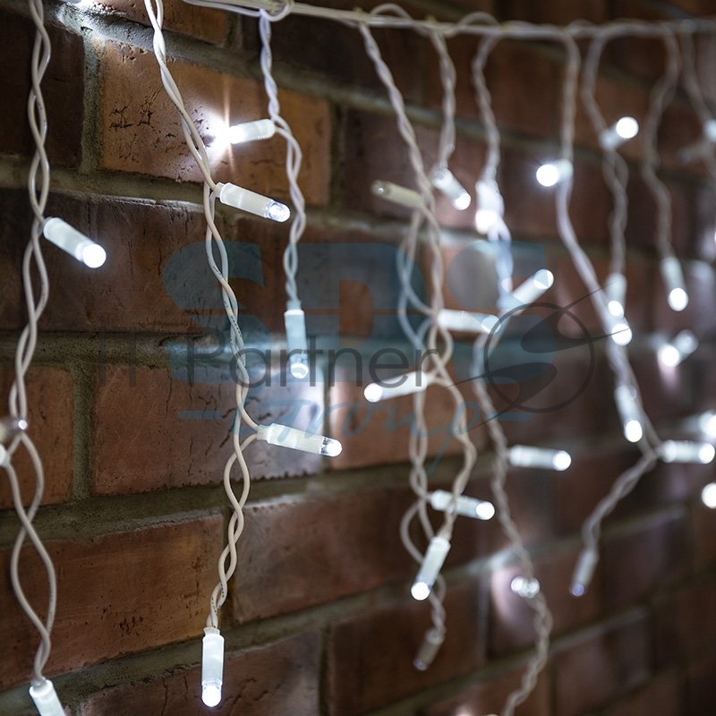 Гирлянда Neon-night "Айсикл" 4,8х0,6 м, с эффектом мерцания, белый ПВХ, 176 LED, белый, 230В