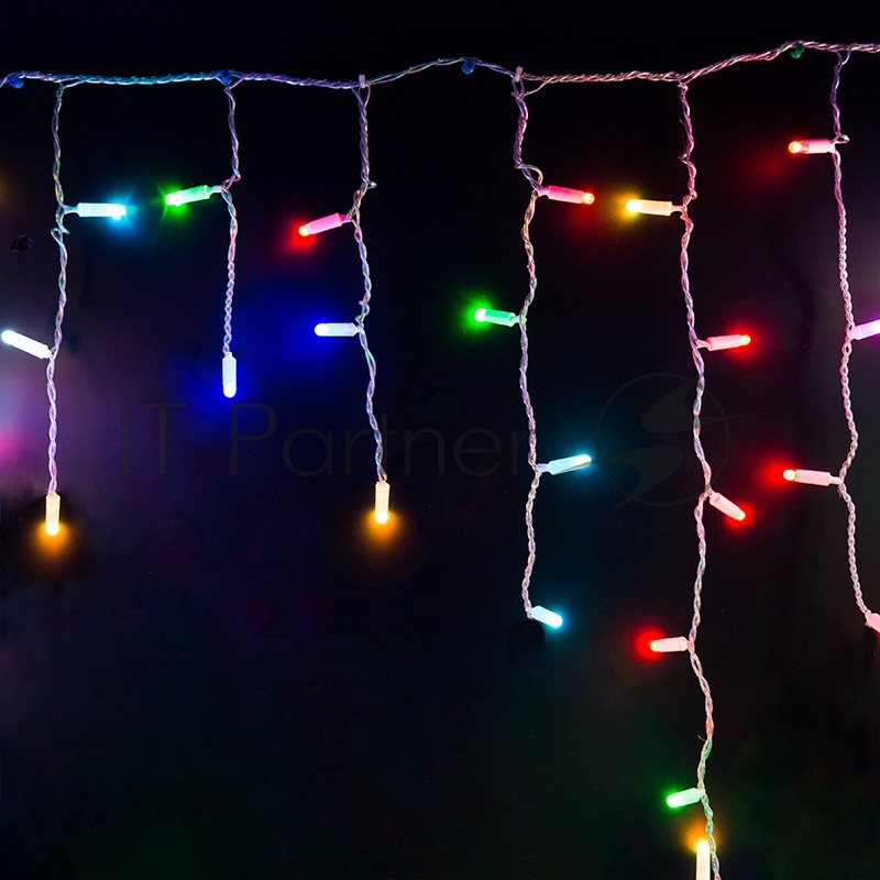 Гирлянда Neon-night Айсикл (бахрома) светодиодный, 4,8 х 0,6 м, прозрачный провод, 230 В, диоды RGB, 176 LED