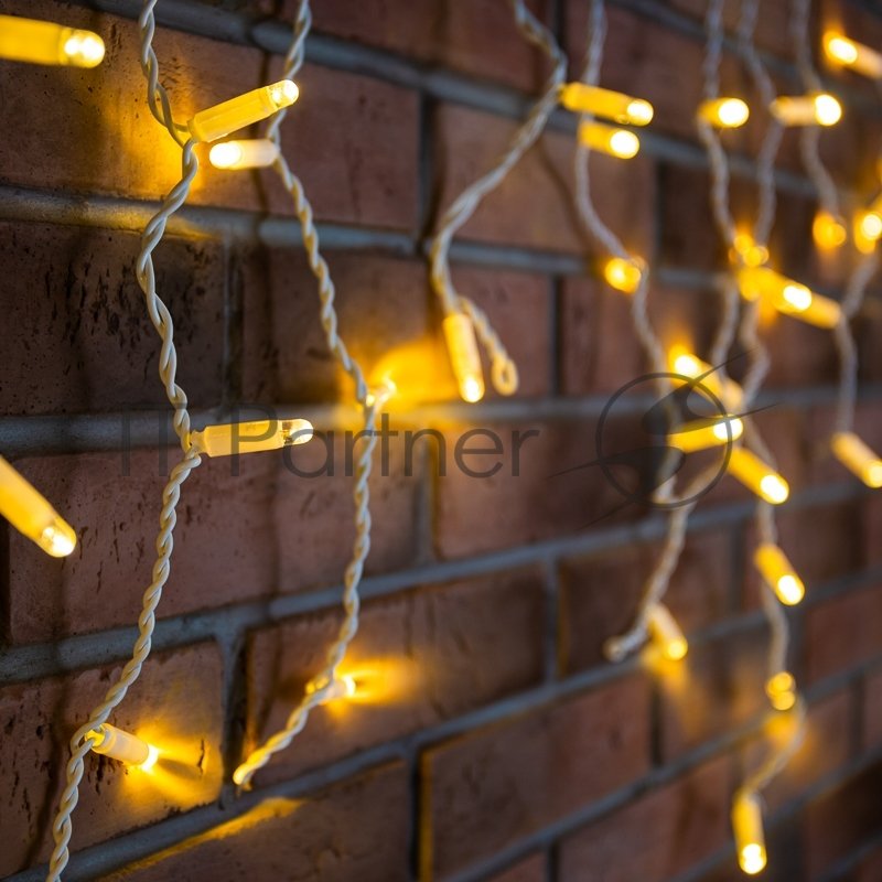 Гирлянда Neon-night Айсикл (бахрома) светодиодный, 2,4 х 0,6 м, белый провод, 230 В, диоды теплый белый, 88 LED