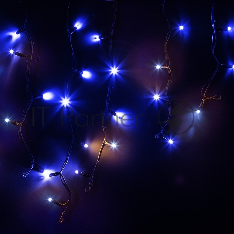 Гирлянда Neon-night Айсикл (бахрома) светодиодный, 4,0 х 0,6 м, с эффектом мерцания, черный провод "КАУЧУК", 230 В, диоды синие