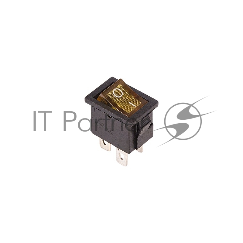 Rexant 36-2192 Выключатель клавишный 250V 6А (4с) ON-OFF желтый  с подсветкой  Mini  