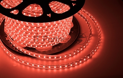 Лента светодиодная Neon-night 220 В, 10х7 мм, IP67, SMD 2835, 60 LED/m, цвет свечения красный, бухта 100 м