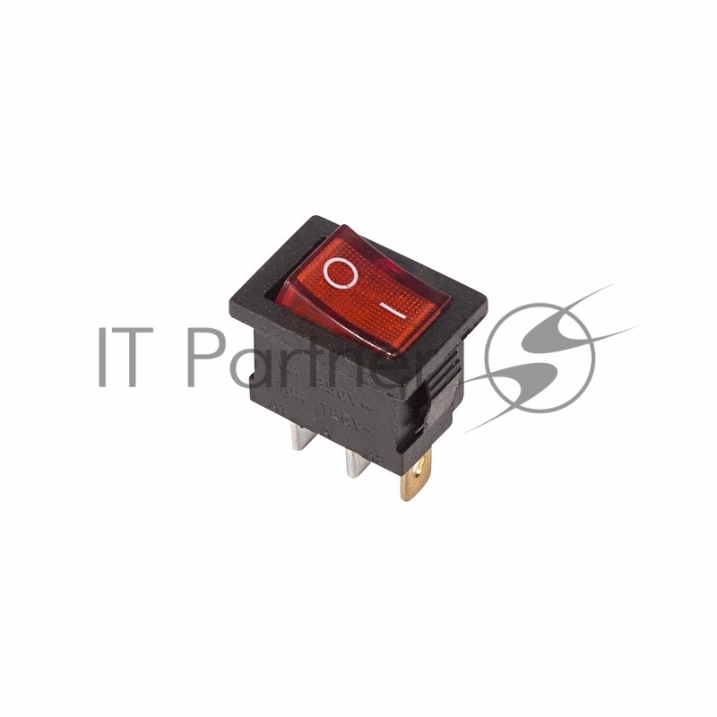 Rexant 36-2150 Выключатель клавишный 250V 6А (3с) ON-OFF красный  с подсветкой  Mini  