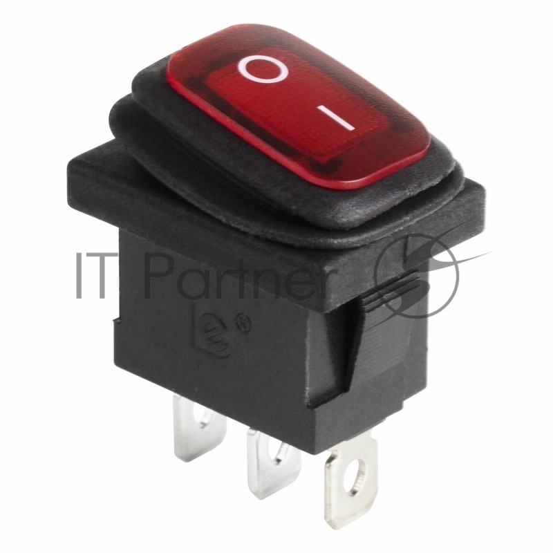 Rexant 36-2175 Выключатель клавишный 250V 6А (3с) ON-OFF красный  с подсветкой  Mini ВЛАГОЗАЩИТА 